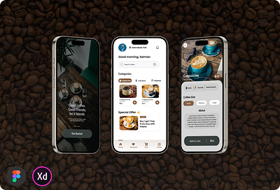 Coffee Delivery App ui app cafe card coffee coffee app coffee shop delivery food and drink food app food app ui food delivery food delivery app food drink graphic design mobile mobile app order restaurant app shopping ui