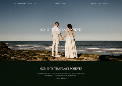 Section "My Weddings" of the website for the photographer. design page photographer portfolio ui ux webdesign website
