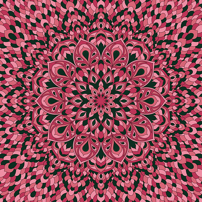 Black and pink mandala illustration mandala mandala design