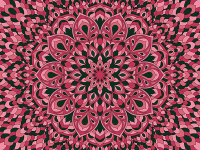 Black and pink mandala illustration mandala mandala design