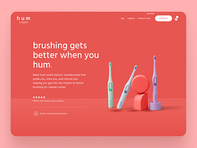 Hum Electric Toothbrush Product landing page UI/UX design. branding colgate design electric brush landing page minimal product landing page ui user experience user interface ux website