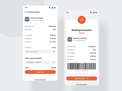 Car Park Booking App | UI Design app design ui ux