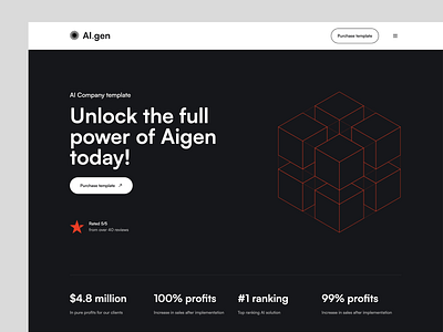 Aigen - AI Webflow template ai app artificial intelligence branding design hero illustration template ui webflow webflow template