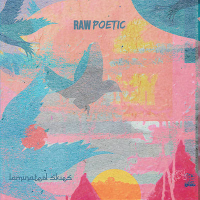 Raw Poetic - Laminated Skies L.P. cover art branding design graphic design illustration logo typography vector