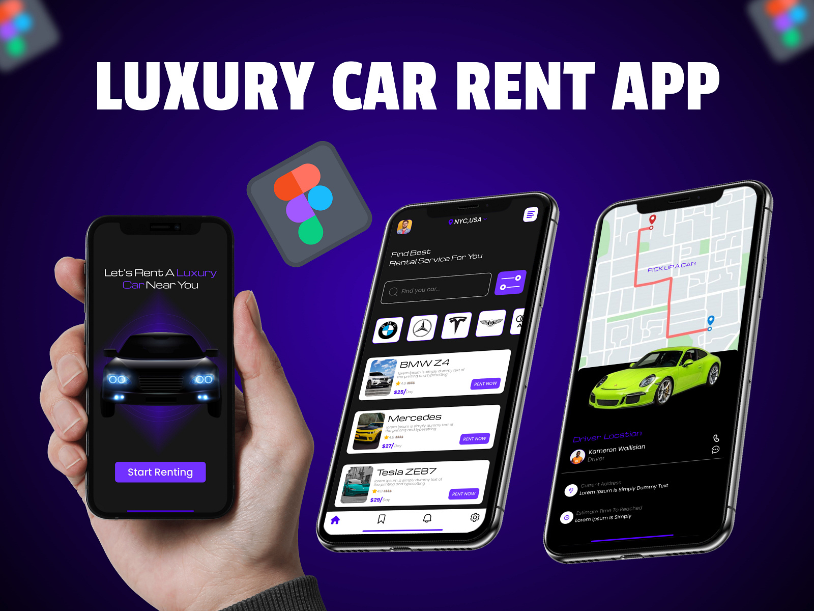 Luxury Car Rent App Design by Tahir Ali on Dribbble