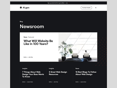 Aigen - AI Webflow template app blog blog post branding cms design hero illustration logo news newsroom template ui webflow webflow template