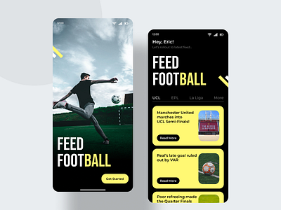 Feed Football App | UI Design app football mobile news sports ui ux