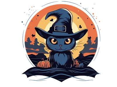 Halloween Cat Art art cartoon design flat graphic graphic design illustration illustrator print typography vector