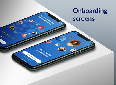 Chat App - Onboarding screens android avatar branding button chat design illustrations iphone onboarding ui ux