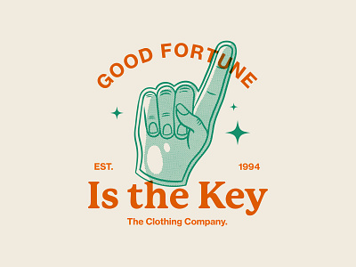 Good Fortune is the Key - T-shirt design badge branding clothes design fashion graphic design halftones identity illustration logo t shirt typography vector