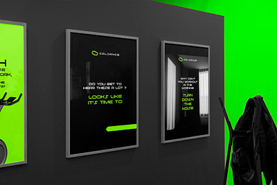 Minimal clean posters design for CalDance web3 crypto fitness... black brand design branding cool crypto design fitness graphic design green minimal post post design poster poster design social media web3