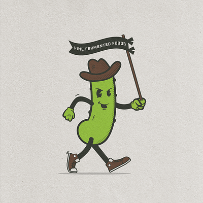 Boone's mascote cartoon cowboy illustration pickle vector