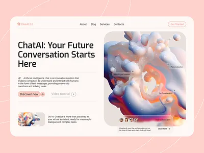 AI Chat 2.0 / Hero page design branding design illustration landing landing page logo ui ui design ux web design