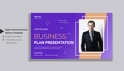 Video thumbnail design for business plan presentation cover