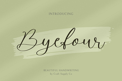 Byefour Font - Craft Supply Co brush creative design elegant font lettering logo typeface