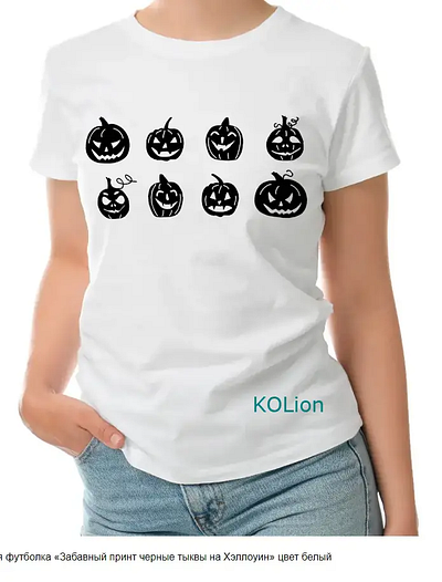 Pumpkin Print T-shirt for Halloween black face fun funny animals halloween illustration picture png print printshop pumpkin sublimation t shirt print womens t shirt
