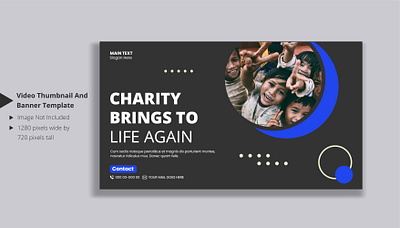 Video thumbnail and banner design for a charity event cover
