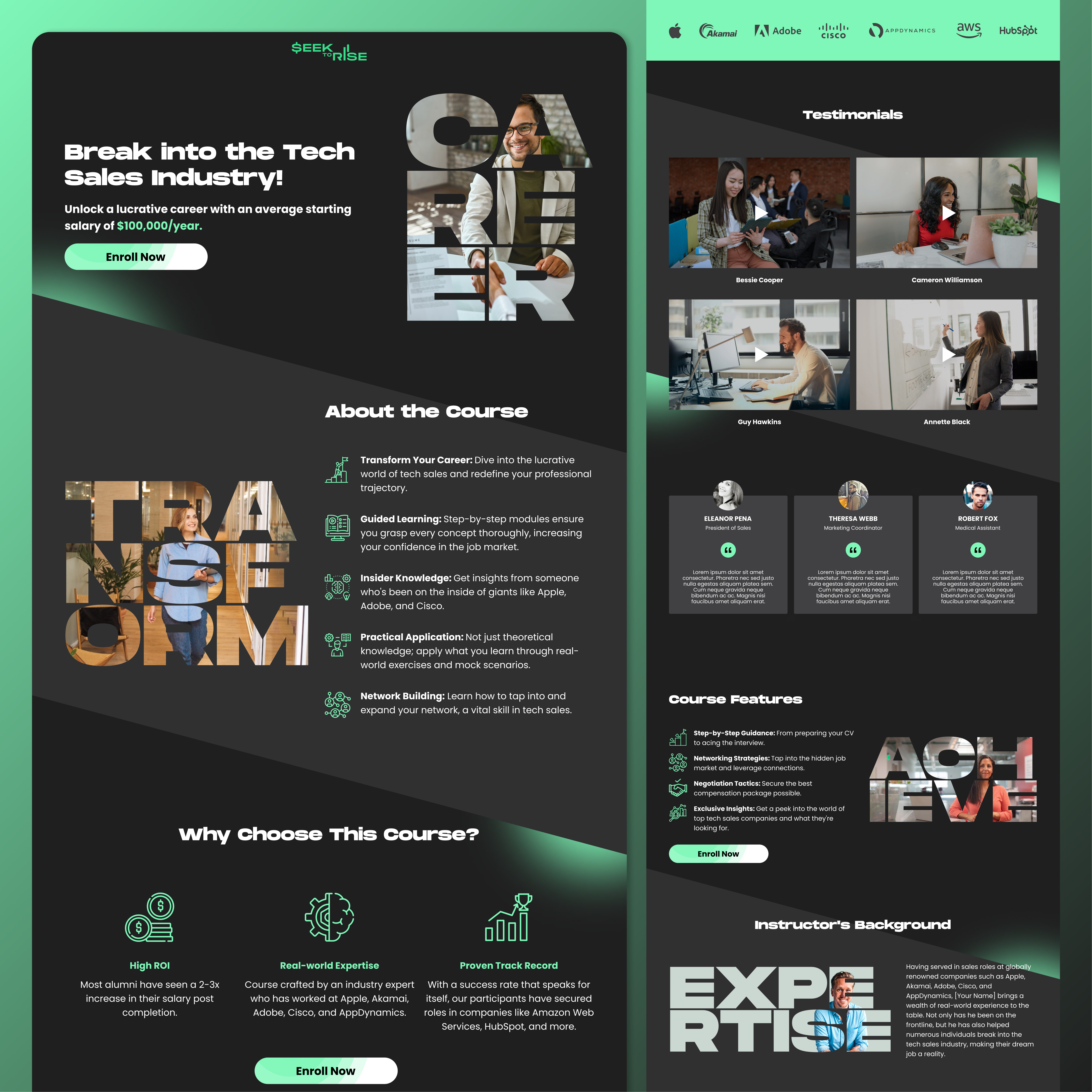 Landing page for Tech Sales website branding landing page modern sales tech ui