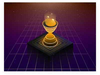 Coding Contest Visual achievement branding code contest edge graphic design hackathon hourglass illustration newton school premium program space time trophy uninverse visual