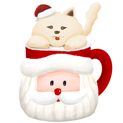 Cute dog’s Christmas art art bundle clip art clipart design drawing graphic design
