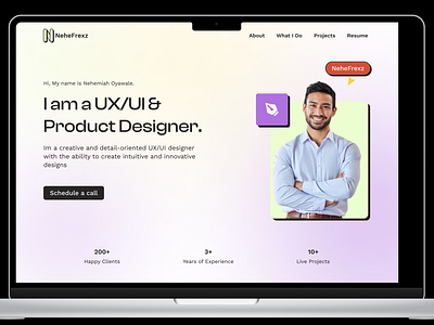 Porfolio Website design herosection landingpage ui ux