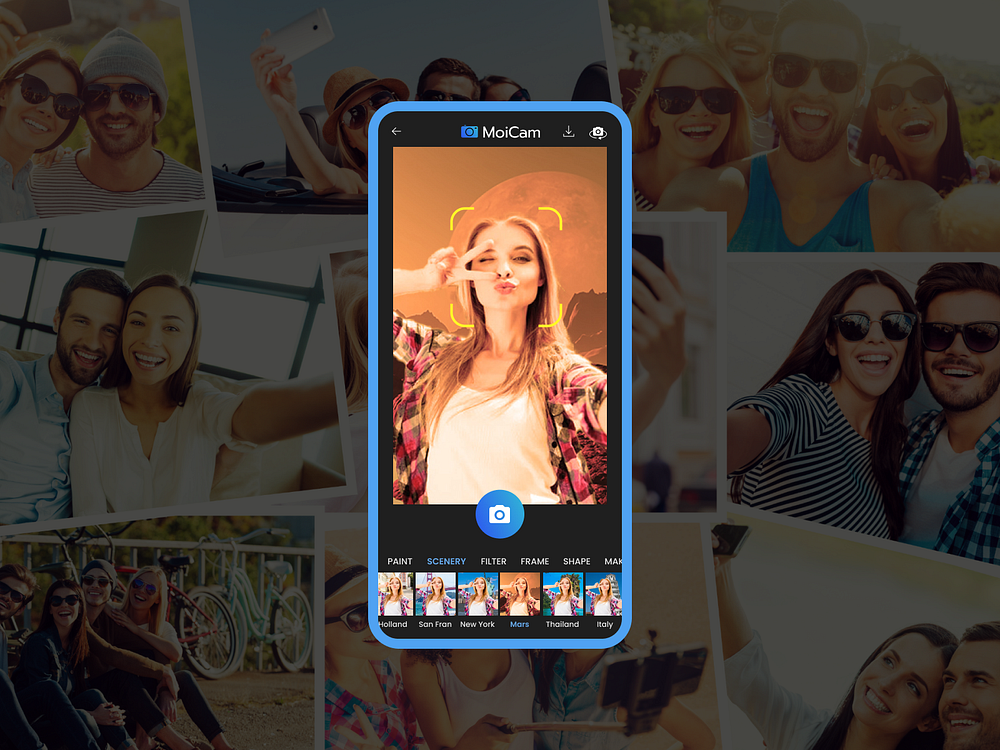 Mobile Selfie App designs, themes, templates and downloadable graphic