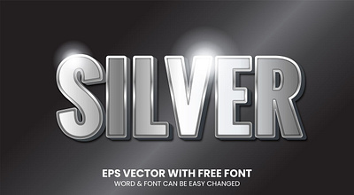 3D Metalic Silver Text Effect 3d silver 3d text editable graphic style text effect text style typography