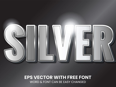 3D Metalic Silver Text Effect 3d silver 3d text editable graphic style text effect text style typography