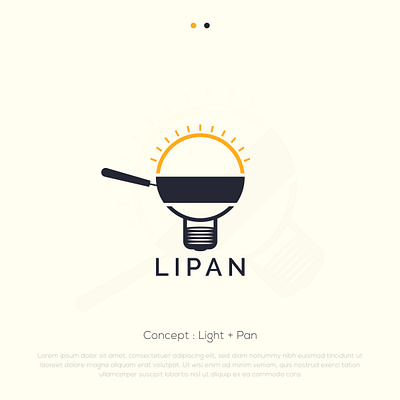 Lipan - Combination logo design background black branding business canada combination logo design dubai graphic design icon illustration light logo logo designer modern new pan unique usa yellow