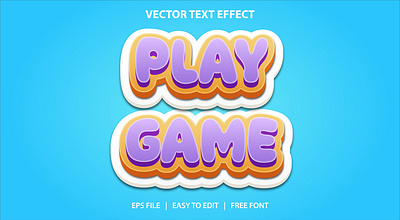 Play Game Editable Text Effect 3d text design editable game asset graphic style text effect text style typography