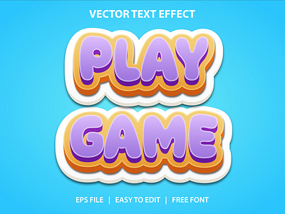 Play Game Editable Text Effect 3d text design editable game asset graphic style text effect text style typography