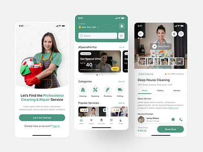 Home Cleaning App & Repair Service App | Figma UI Design | App app design app designer app developer app ui cleaning app design figma hire ui ux designer home cleaning app home service app house cleaning app insightlancer ios ui ui design uiux user experience user interface ux ux design