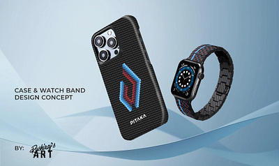 PITAKA CASE & WATCH BAND concept apple appleiphone applewatch casedesign concept design iphone15 mockup pitaka pitakadesign smartphone smartwatch watch