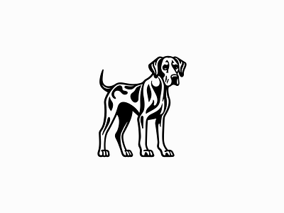 Great Dane Logo animal branding canine curves design dog emblem friend great dane icon illustration k9 logo loyality mark monochrome pet sports vector vet