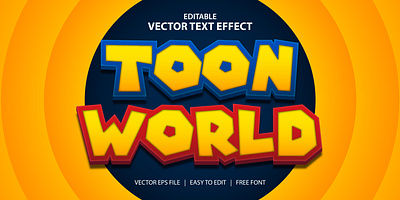 3D Toon World Text Effect. Cartoon Movie Text Effect 3d style 3d text cartoon style design editable fantasy fantasy style graphic style marketing text effect text style title movie toon world typography