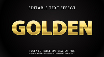 3D Golden Text Effect. Gold Effect Editable Text 3d gold 3d gold text effect 3d text design editable golden graphic style illustration text effect text style typography