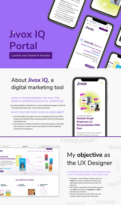 Jivox IQ Portal Re-design analytics case study ui user research