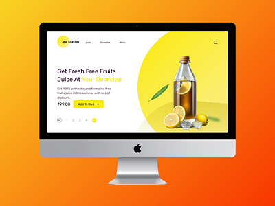 Jui Station - Juice delivery website design branding creative design design food delivery web graphic design juice juice delivery logo materialdesign minimalism productdesign typography ui ux webdesign website design