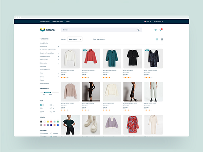 Marketplace catalog design ecommerce interface product shop ui ux