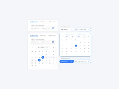 Date Picker design modern ui ux web design website