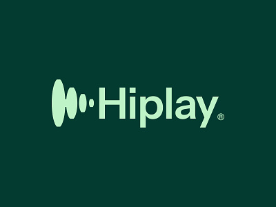 Hiplay®️ brand branding logo mark play podcast sound sounwave voice wave