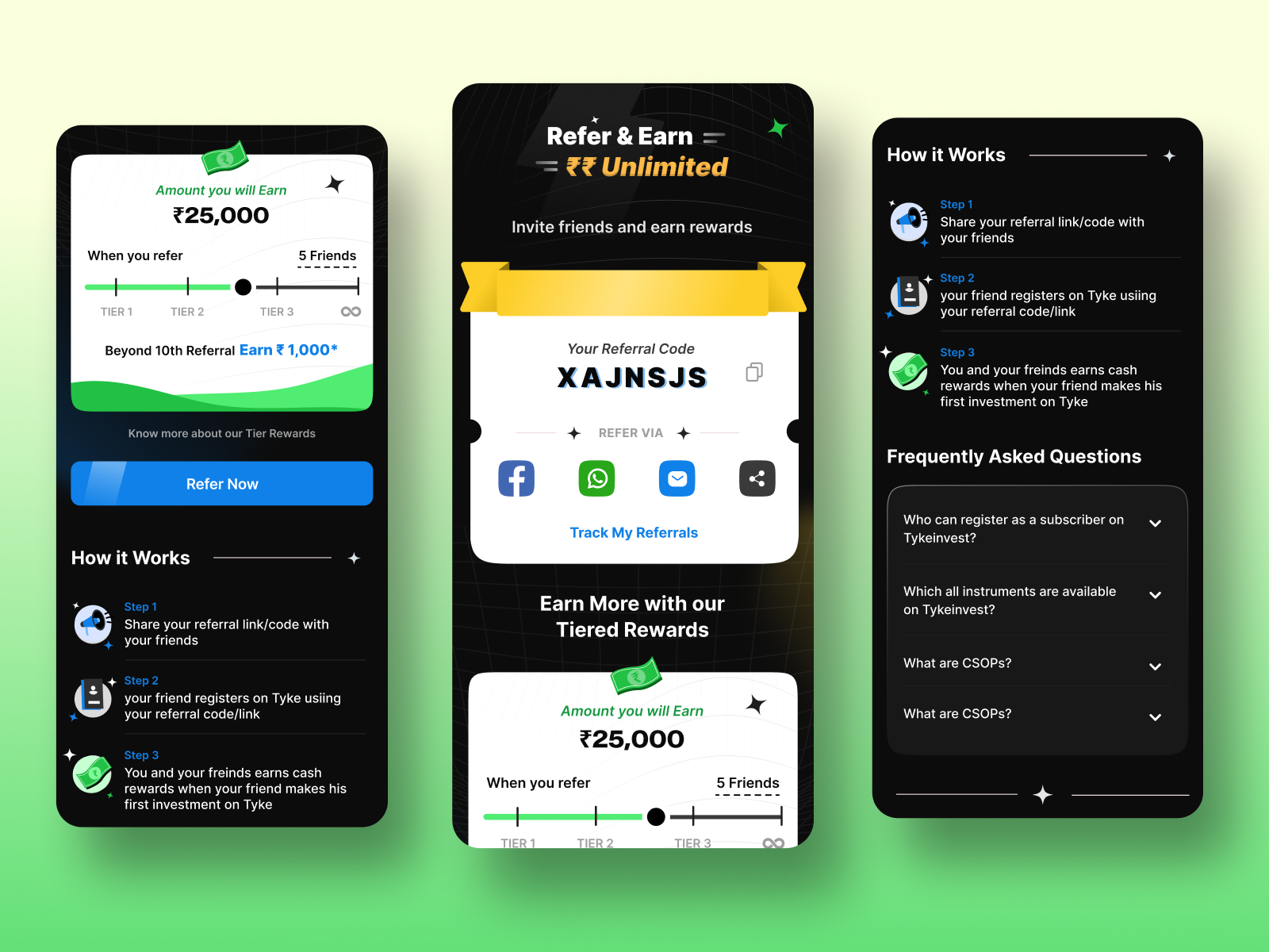 Refer and Earn code earn faq friends money prize refer refer and earn referral rewards share