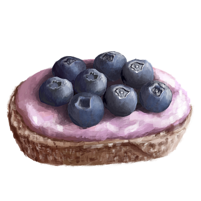 Blueberry cake art clip art design draw illustration
