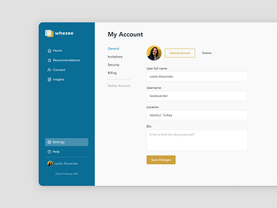 Profile Settings dailyui design profile ui