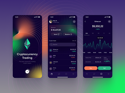 CryptoX - cryptocurrency trading mobile app cryptocurrency cryptocurrencymobileapp mobileapp ui