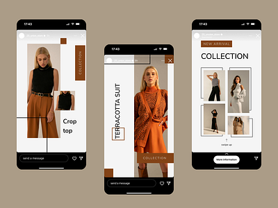 Instagram stories design branding clothes design fashion mobile stories ui