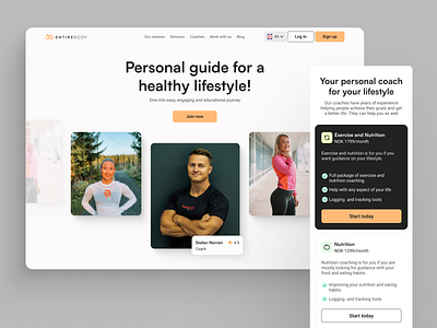 Landing page for the healthy lifestyle healthy lifestyle landing page redesign sport app ui ux