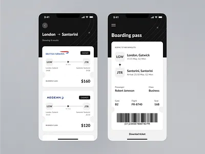 Flight Booking App app booking design flight interface mobile ticket ui ux