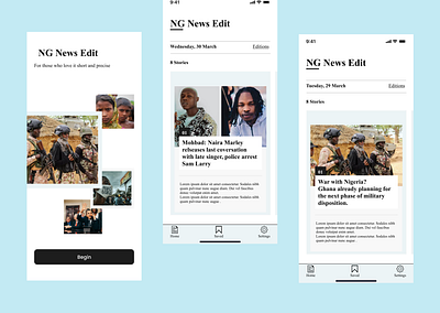 NG News Edit application blog branding mobile app news news app trends ui user experience user interface