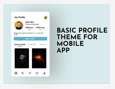 Basic Profile Theme 3d android app app theme art branding design illustration interface ios landing page minimal mobile mobile app mobile app design mobile app theme mobile ui ui ui design ux